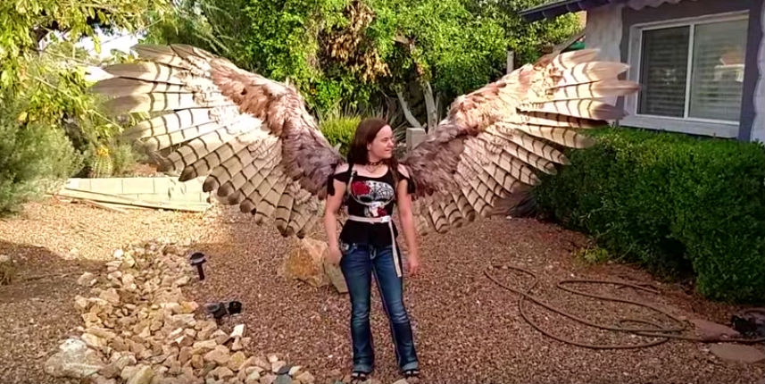 A gorgeous pair of human-sized pneumatic wings