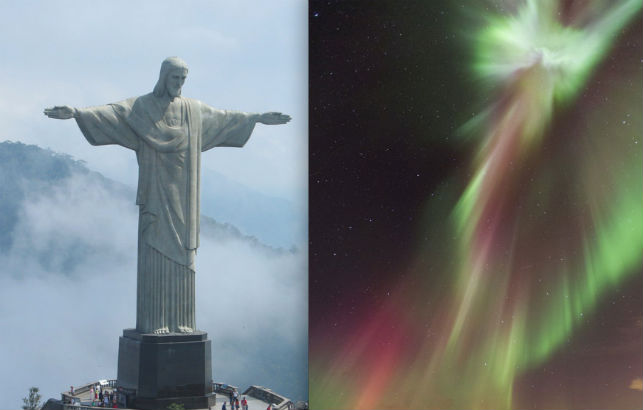 Jesus appears in the Aurora Borealis