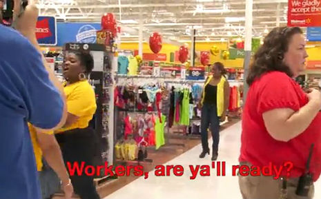 The best thing EVER: Workers rights flash mob breaks out in Wal-Mart