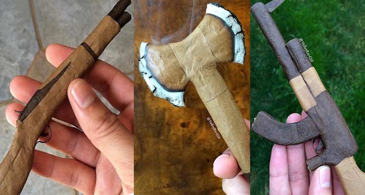 Getting high with my AK-47: Massive blunts that look like guns and other weapons