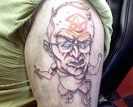 Dick Cheney as the devil tatoo