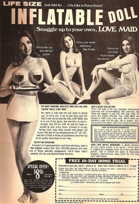 Inflatable love dolls: Deceptive vintage advertising at its finest