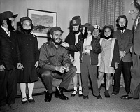 Children honor Fidel Castro by donning creepy doppelgänger beards, 1959