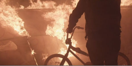 Insane biking on a Velodrome that’s on FIRE and bursting apart