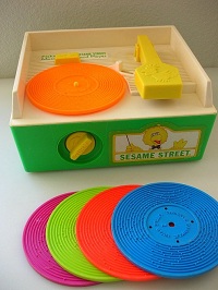 First record release ever on Fisher Price record player