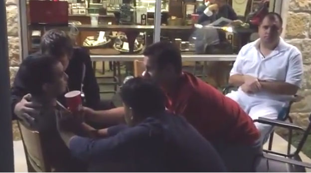 Just some guys performing an exorcism at a Starbucks, no biggie
