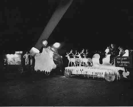 Hollywood Merchants float in the Santa Claus Lane Parade, 1932