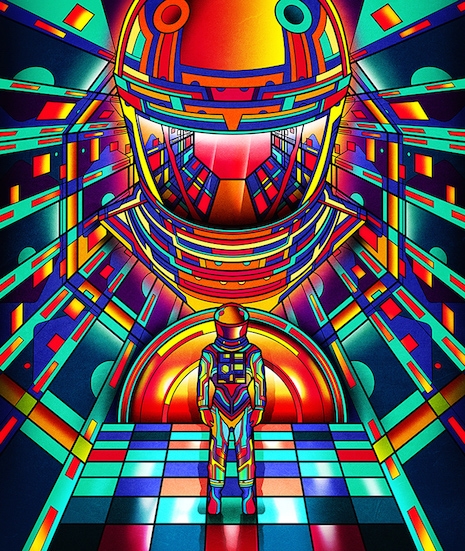 2001: A Space Odyssey neon movie poster by Van Orton Design