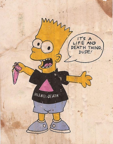 Bootleg Bart Simpson ‘act Ups For Safer Sex Dangerous Minds 