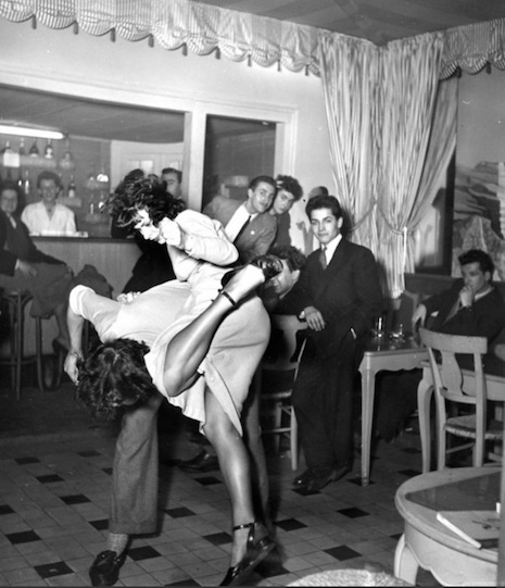 A young Parisian couple dancing at Au Saint Yves, Paris, 1948