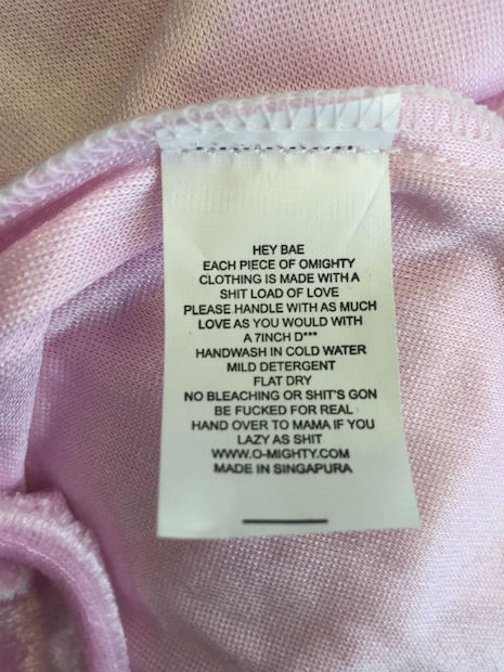 Hilarious NSFW label urges you to sexy wash this garment just like a 7 ...