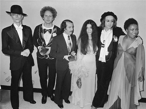 This is what real talent looks like, Bowie, Art Garfunkel, Paul Simon, Yoko Ono, John Lennon and Roberta Flack 1975