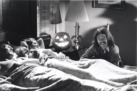 Director John Carpenter with P.J. Soles and John Michael Graham on the set of Halloween, 1978