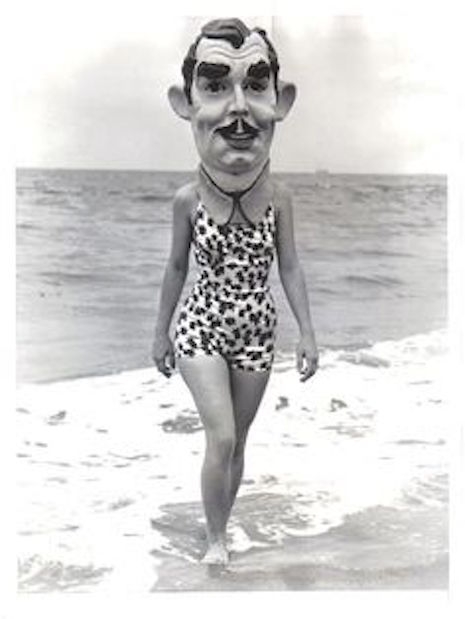 Clark Gable mask at the Venice Beach Mardi Gras, mid-1930s