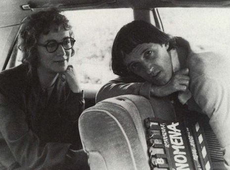 Dario Argento and Daria Nicolodi taking a break on the set of the 1985 film, Phenomena
