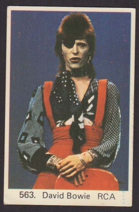 David Bowie vintage Swedish gum trading card, 1970s