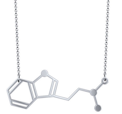 DMT Spiritual Unique LSD,THC,Dopamine MDMA Molecule Necklace Pendant Brass 