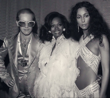 Elton John, Diana Ross and Cher at the Grammy's, 1975