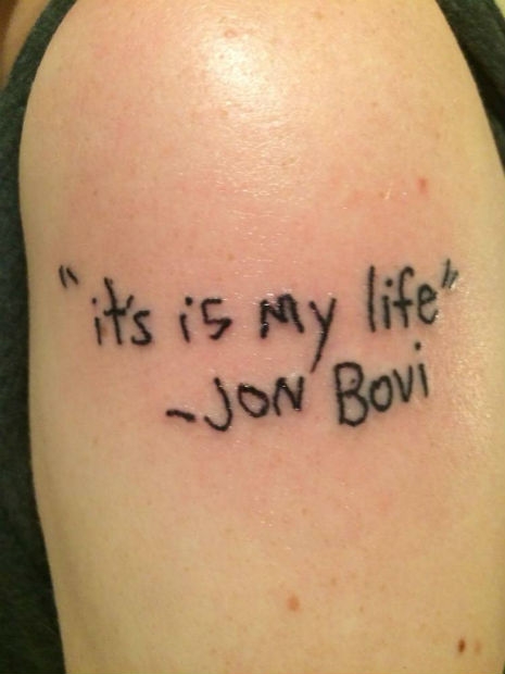 Gloriously shitty Bon Jovi tattoo | Dangerous Minds