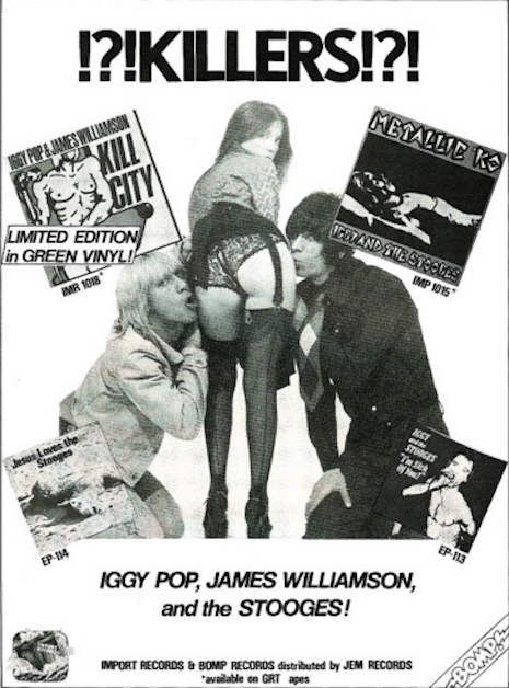Iggy and the Stooges promo ad for records