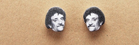 Kurt Vonnegut stud earrings