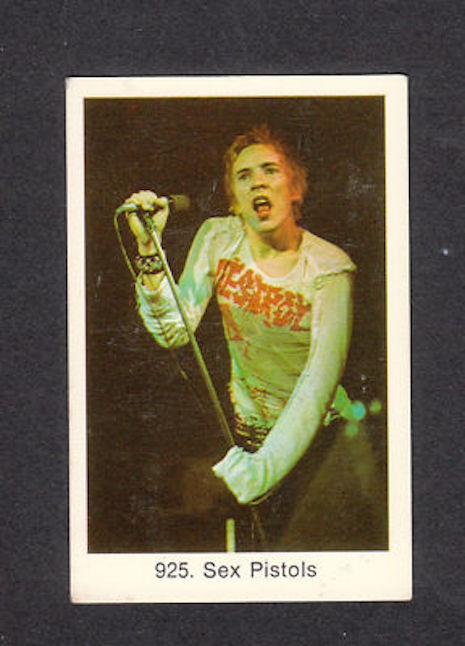 John Lydon (Johnny Rotten) of the Sex Pistols vintage Swedish gum trading card 1970s