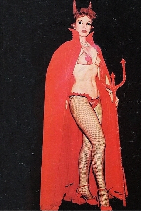 Burlesque performer Marcia Edginton in Sizzle Magazine, 1959