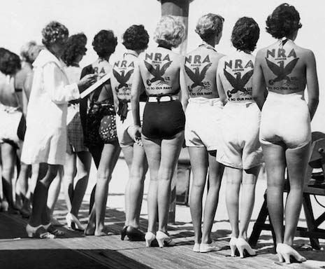 Miss NRA contestants being judged in Miami, 1930