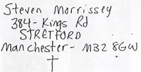 The home address of a teenage Morrissey