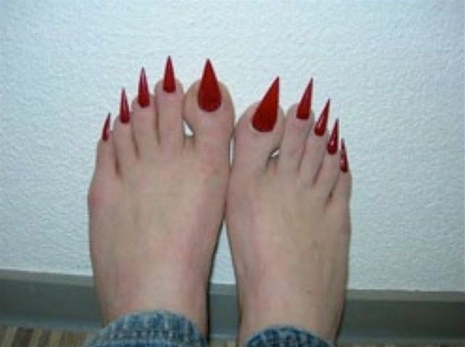 Long-ass decorated toenails | Dangerous Minds