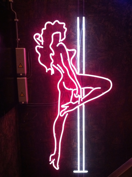 Neon stripper sign