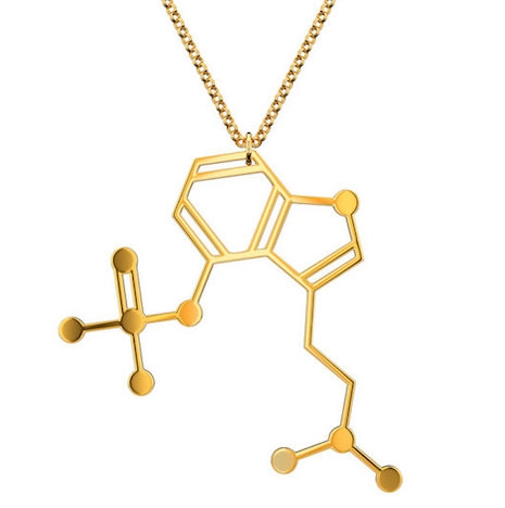 Psilocybin (magic mushroom) molecular necklace