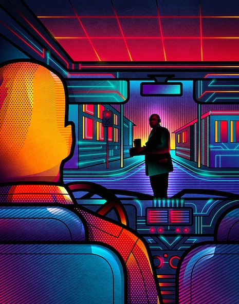Pulp Fiction neon movie poster by Van Orton Design