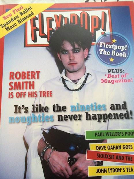 Robert Smith of The Cure on the cover of Flexipop!