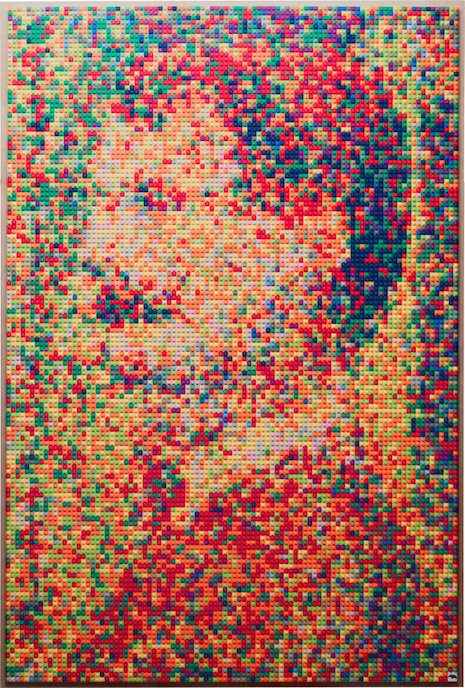 LEGO Mosaic based on the detail in George Seurat's