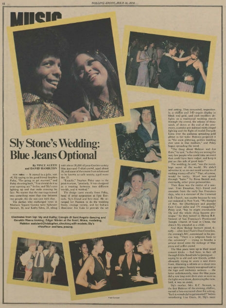 Sly Stone wedding, Rolling Stone