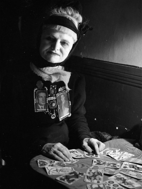 Tarot card reader and occultist, Madame Arthur, Paris, 1951