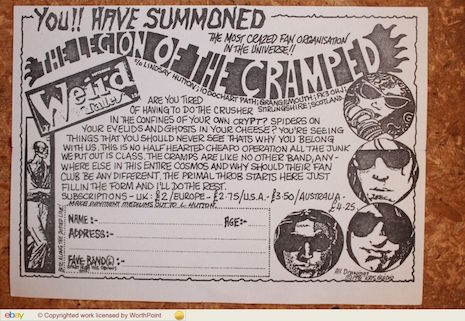 The Cramps fan club mailer