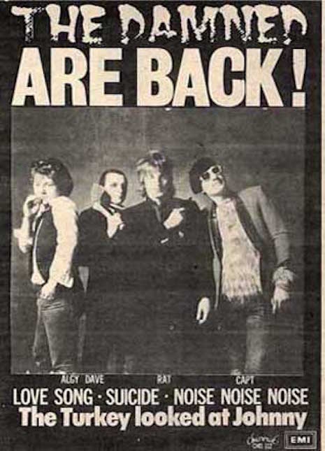 An ad for the 1979 album from The Damned, Machine Gun Etiquette