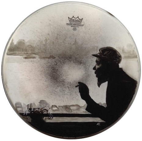 Thelonious Monk drum skin art by Nicole Di Nardo