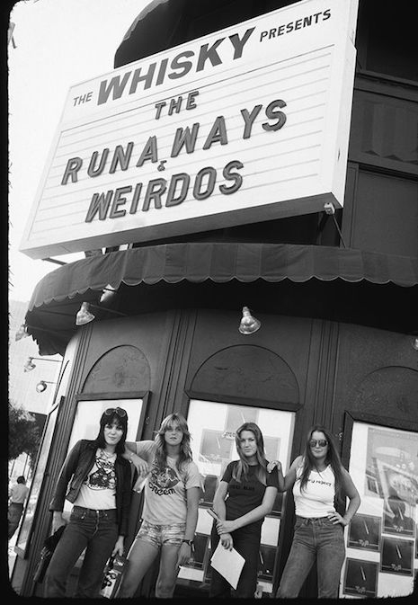 The Runaways in front of the Whisky A Go-Go marquee, late1970s