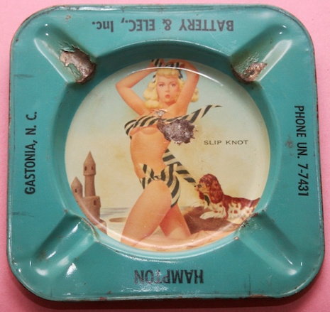 Battery & Electric Inc, Gastonia NC vintage pinup ashtray