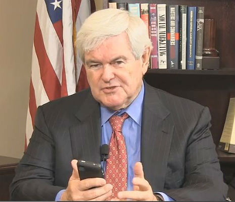 Newt Gingrich, dotty old grandpa, confused by what to call a smartphone?