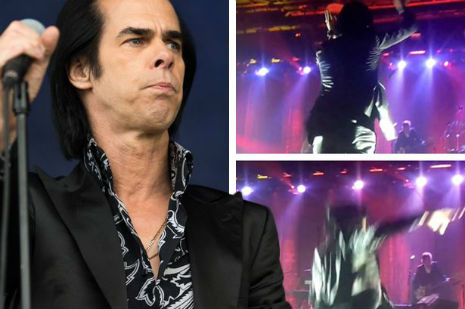 Nick Cave, coolest man alive, falls right on his ass during concert in Iceland