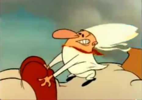 ‘Starring Frank Zappa as The Pope’ in Ren & Stimpy’s ‘Powdered Toast Man,’ 1992