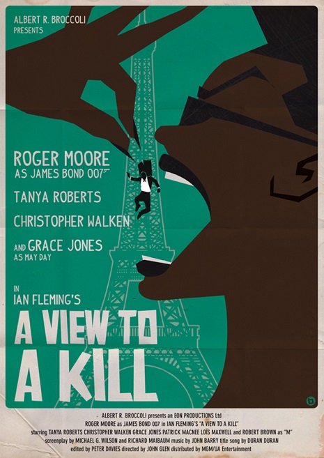 James Bond movie posters in the style of Saul Bass