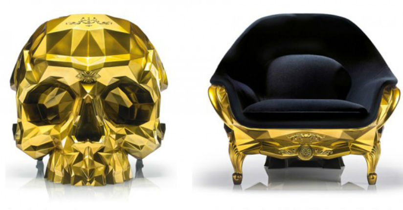If you have an extra $500,000, here’s a gold skull armchair to buy
