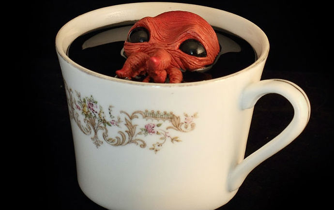 Dainty teacups filled with Cthulhu and other eldritch creatures
