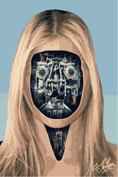 Surrealist animated gifs of people's heads | Dangerous Minds