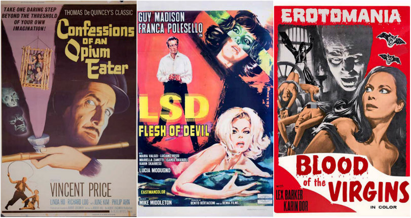 Particularly lurid exploitation film posters of the 50s, 60s and 70s
